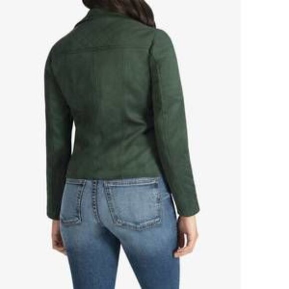 Kut from the Kloth Emerald/Hunter Green Moto Style Suede Jacket - Size M - Picture 2 of 6